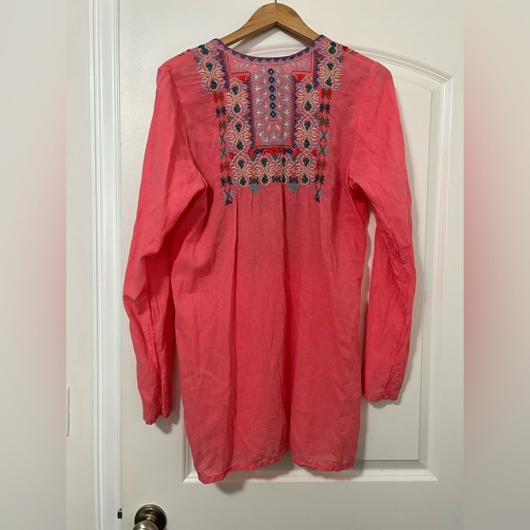 biya johnny was tunic dress‎ pink long sleeve size medium - Picture 2 of 6